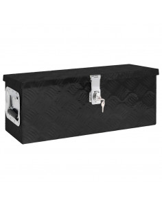 Contenitore Portaoggetti Nero 60x23,5x23 cm in Alluminio 2