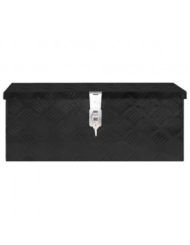 Contenitore Portaoggetti Nero 60x23,5x23 cm in Alluminio