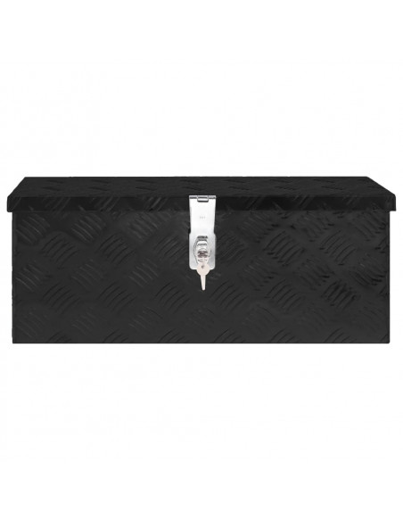 Contenitore Portaoggetti Nero 60x23,5x23 cm in Alluminio
