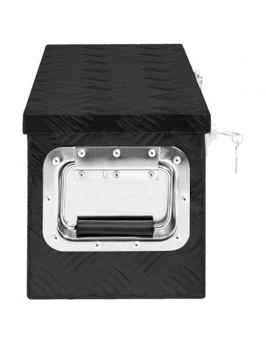 Contenitore Portaoggetti Nero 60x23,5x23 cm in Alluminio