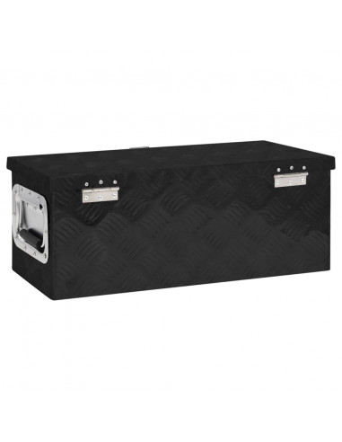 Contenitore Portaoggetti Nero 60x23,5x23 cm in Alluminio