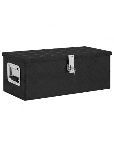 Contenitore Portaoggetti Nero 70x31x27 cm in Alluminio