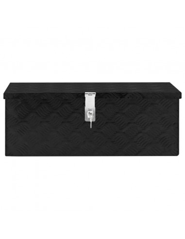 Contenitore Portaoggetti Nero 70x31x27 cm in Alluminio