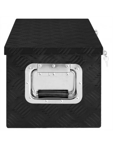 Contenitore Portaoggetti Nero 70x31x27 cm in Alluminio