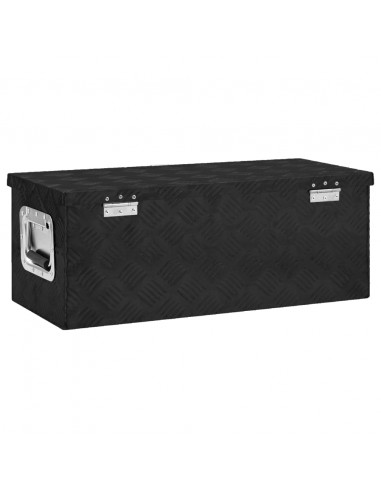 Contenitore Portaoggetti Nero 70x31x27 cm in Alluminio