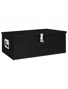 Contenitore Portaoggetti Nero 90x47x33,5 cm in Alluminio 2