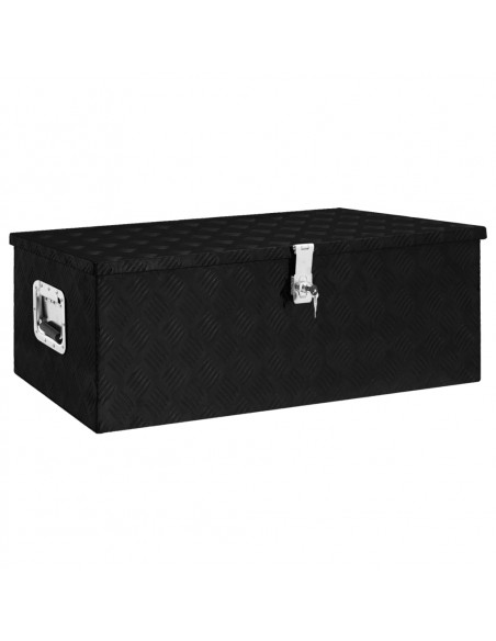 Contenitore Portaoggetti Nero 90x47x33,5 cm in Alluminio