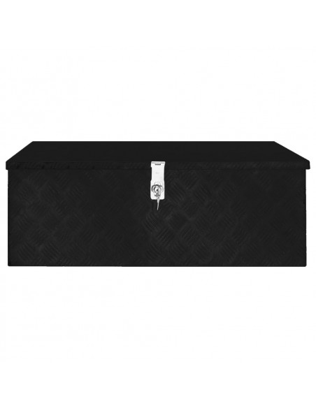 Contenitore Portaoggetti Nero 90x47x33,5 cm in Alluminio