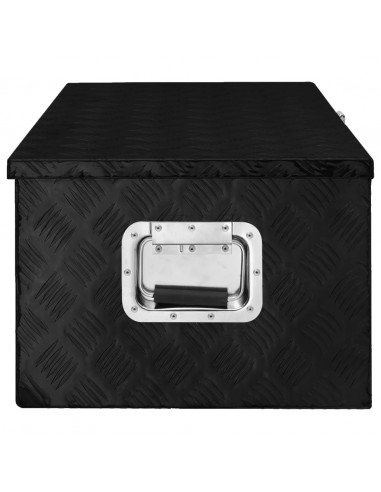 Contenitore Portaoggetti Nero 90x47x33,5 cm in Alluminio