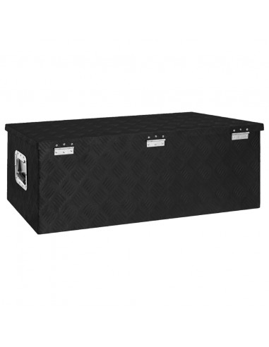 Contenitore Portaoggetti Nero 90x47x33,5 cm in Alluminio