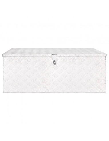 Contenitore Portaoggetti Argento 100x55x37 cm in Alluminio