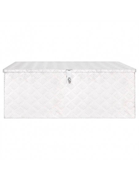 Contenitore Portaoggetti Argento 100x55x37 cm in Alluminio