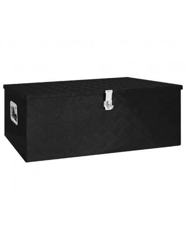 Contenitore Portaoggetti Nero 100x55x37 cm in Alluminio