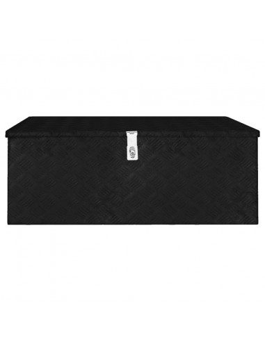 Contenitore Portaoggetti Nero 100x55x37 cm in Alluminio