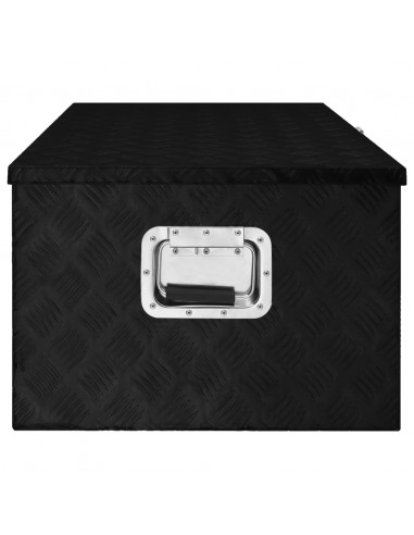 Contenitore Portaoggetti Nero 100x55x37 cm in Alluminio