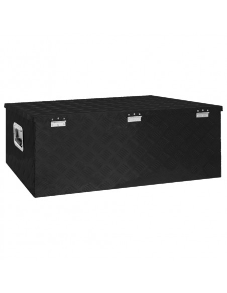 Contenitore Portaoggetti Nero 100x55x37 cm in Alluminio