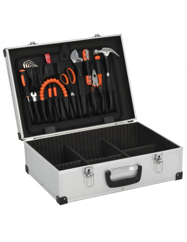 Valigetta per Attrezzi 46x33x16 cm Argento in Alluminio