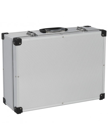 Valigetta per Attrezzi 46x33x16 cm Argento in Alluminio
