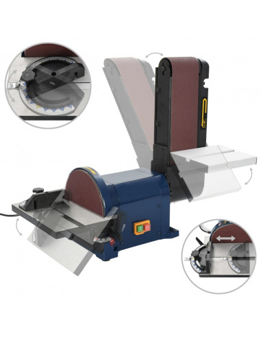 Levigatrice a Nastro e a Disco Elettrica 500 W 200 mm