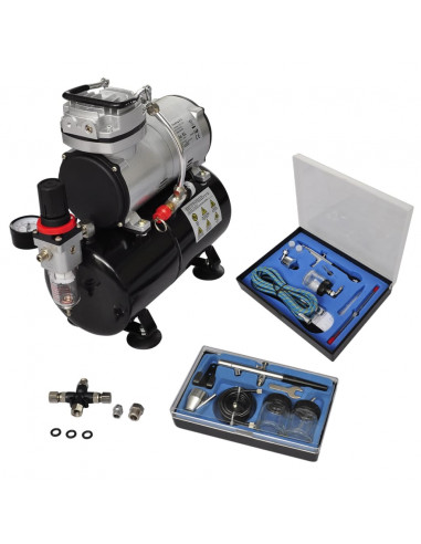 Set Compressore Aerografo con 2 Pistole