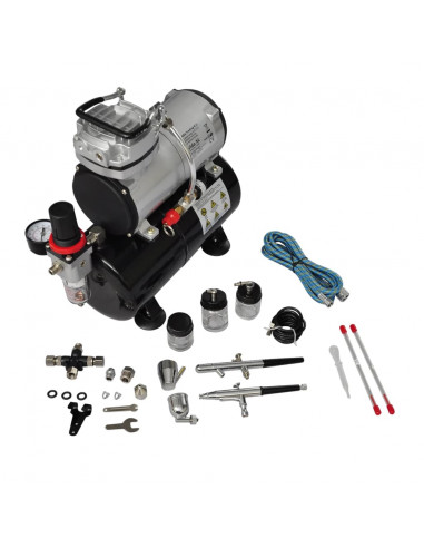 Set Compressore Aerografo con 2 Pistole