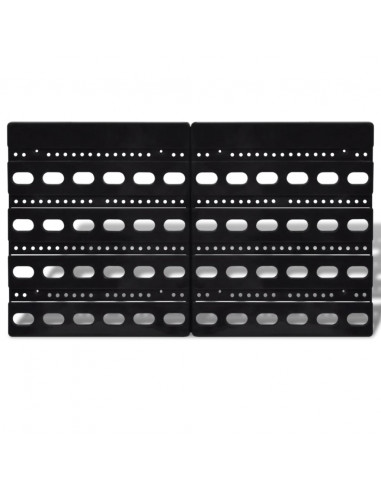 Contenitore Plastica per Garage da Parete Set 30 pz Blu e Rosso