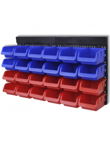 Pannelli Porta Attrezzi da Parete 2 pz Blu e Rosso