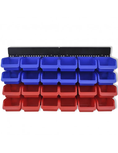 Pannelli Porta Attrezzi da Parete 2 pz Blu e Rosso