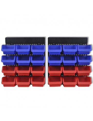 Pannelli Porta Attrezzi da Parete 2 pz Blu e Rosso