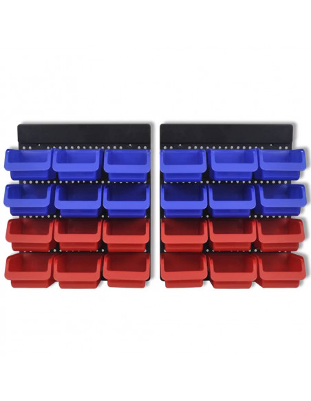 Pannelli Porta Attrezzi da Parete 2 pz Blu e Rosso