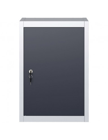 Armadio a Parete Stile Industriale in Metallo Grigio Nero