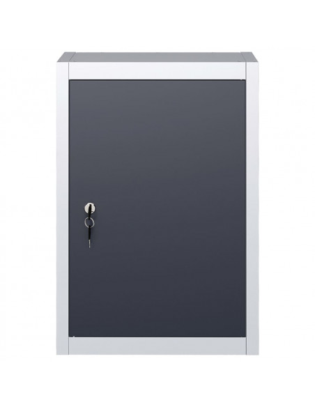 Armadio a Parete Stile Industriale in Metallo Grigio Nero