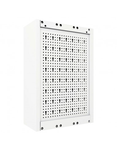 Armadio a Parete Stile Industriale in Metallo Grigio Nero