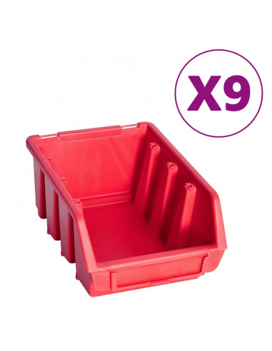 Kit Contenitori 103 pz con Pannelli a Parete Rosso e Nero