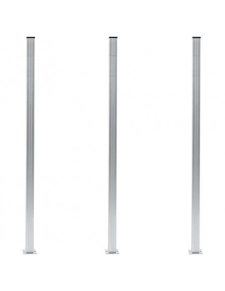 Pali per Recinzione 3 pz in Alluminio 185 cm