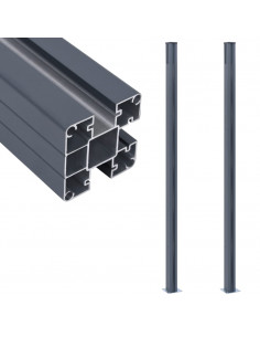 Pali di Recinzione 2 pz Grigio Scuro 185 cm in Alluminio 2