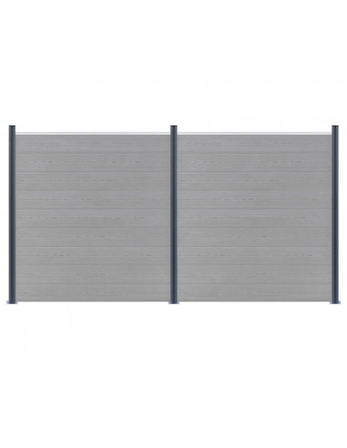 Pali di Recinzione 3 pz Grigio Scuro 185 cm in Alluminio