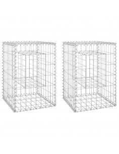 Cesti a Gabbione a Torre 2 pz 40x40x60 cm in Ferro 2