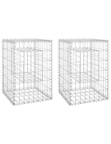 Cesti a Gabbione a Torre 2 pz 40x40x60 cm in Ferro