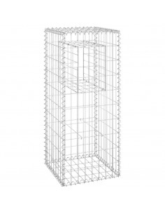 Cesto a Gabbione a Torre 40x40x100 cm in Ferro 2