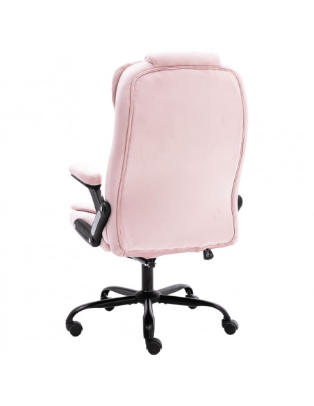 Sedia da Ufficio Massaggiante Rosa in Velluto