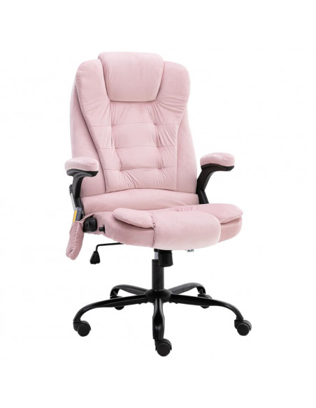 Sedia da Ufficio Massaggiante Rosa in Velluto