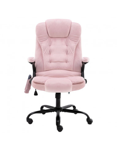 Sedia da Ufficio Massaggiante Rosa in Velluto