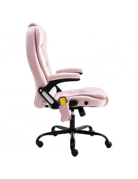 Sedia da Ufficio Massaggiante Rosa in Velluto