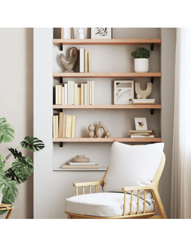 Ripiano a Parete 100x20x4 cm Legno Massello Rovere Non Trattato