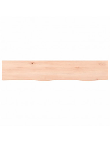 Ripiano a Parete 100x20x4 cm Legno Massello Rovere Non Trattato