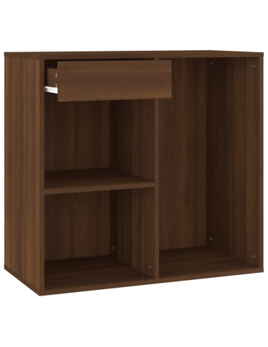 Toeletta con LED e Armadietto Rovere Marrone Legno Multistrato