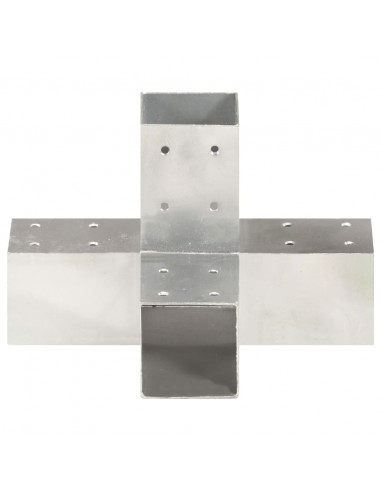 Connettori per Pali a Forma di X 4 pz in Metallo Zincato 71x71 mm