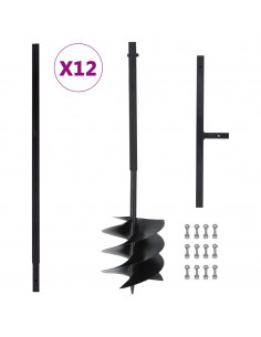 Trapano da Terra con Manico 250 mm Tubo di Prolunga Acciaio 12m 2