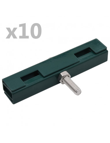 Set di Connettori per Griglie da Giardino 10 pz Verde